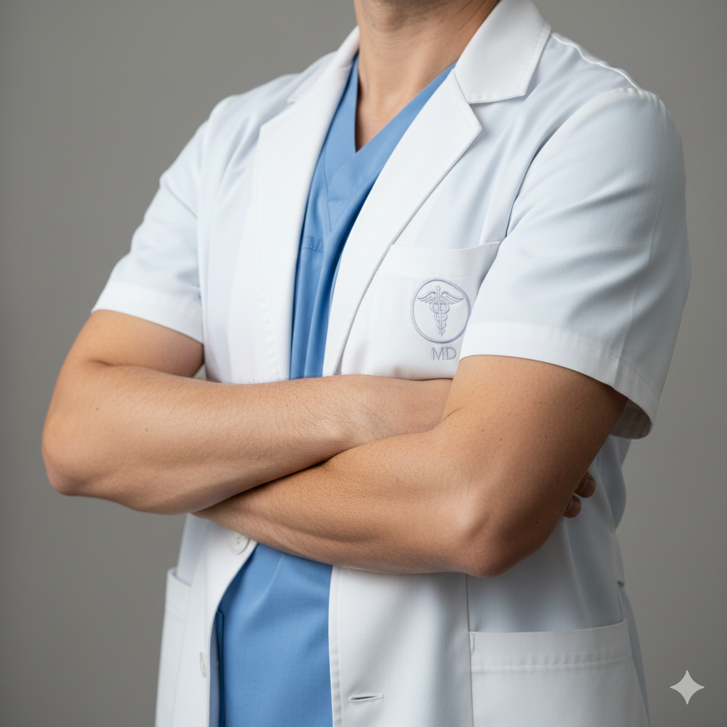 Médico especialista em lifting facial em BH durante atendimento profissional.