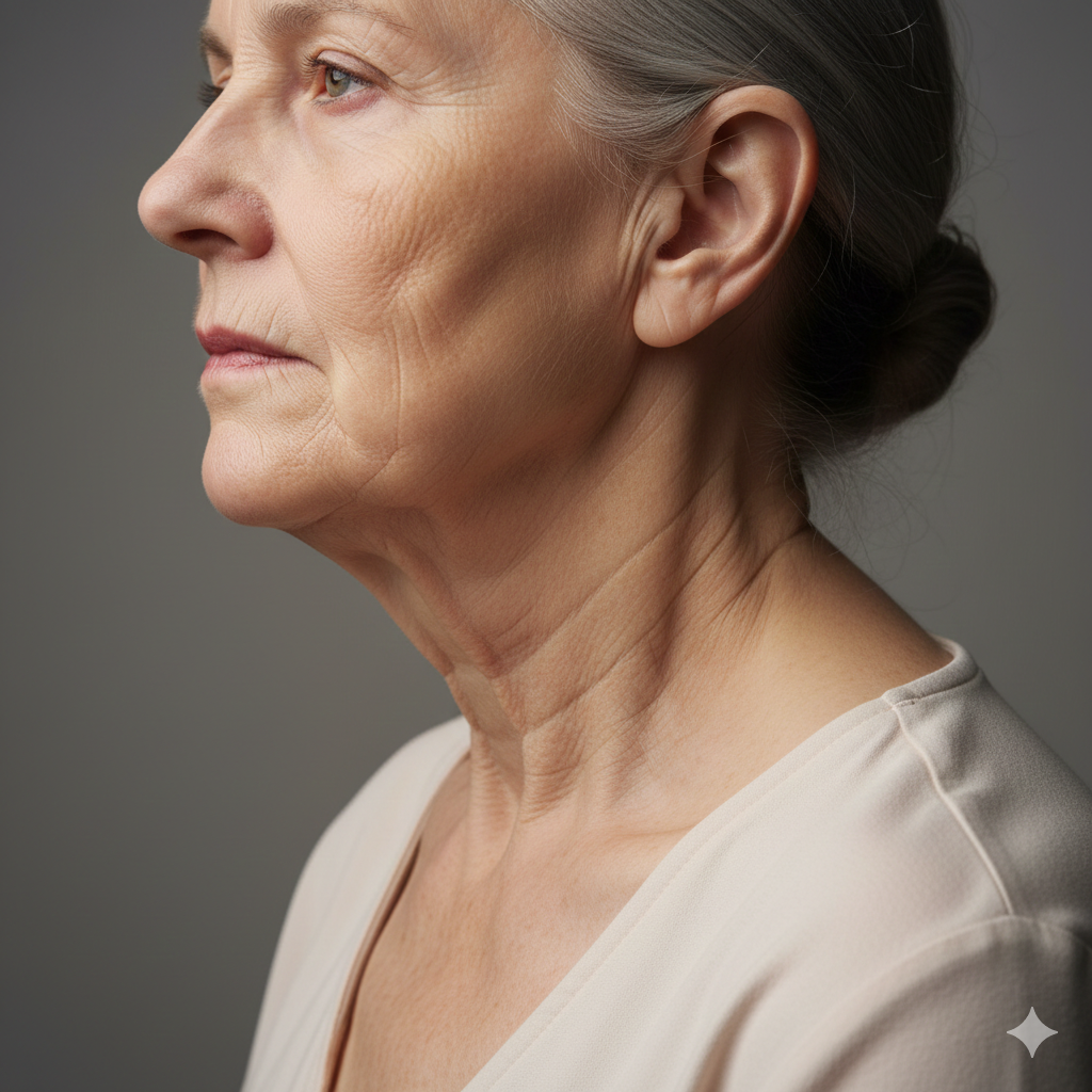 Flacidez no terço inferior da face e pescoço indicada para lifting facial BH Deep Plane