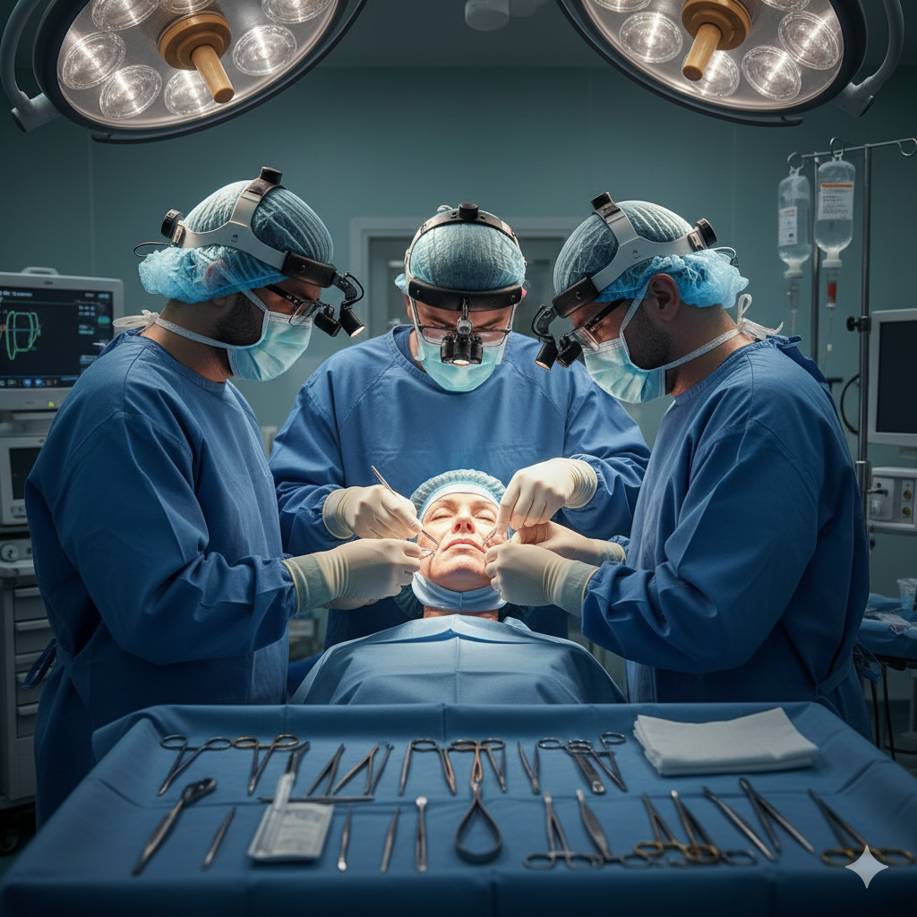 Lifting facial em BH realizado em ambiente hospitalar com equipe cirúrgica especializada.