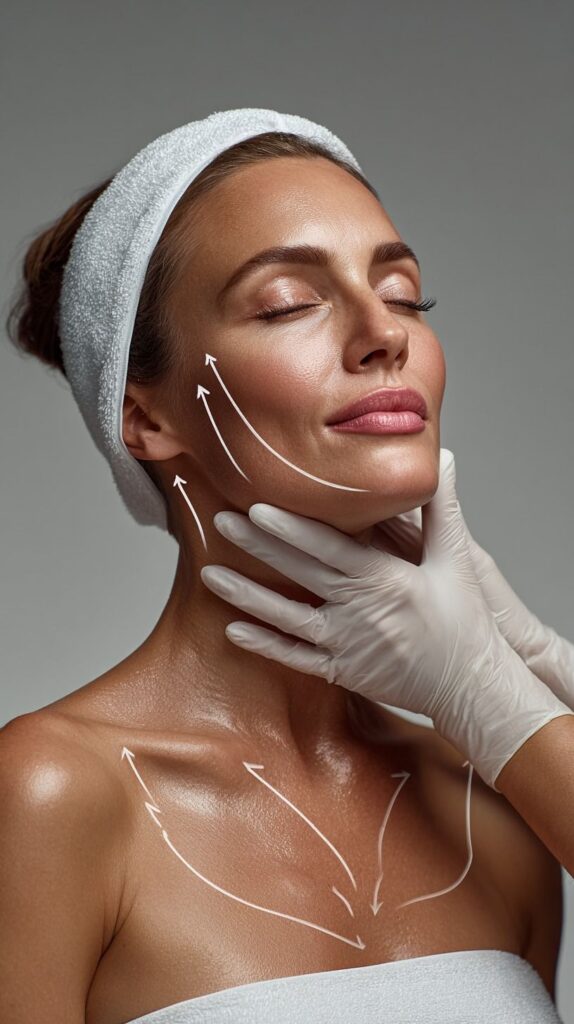 lifting facial resultado natural reposicionamento da pele rosto e pescoço